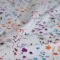 Preview: Dekostoff Panama Aquarell Blumen bunt weiß